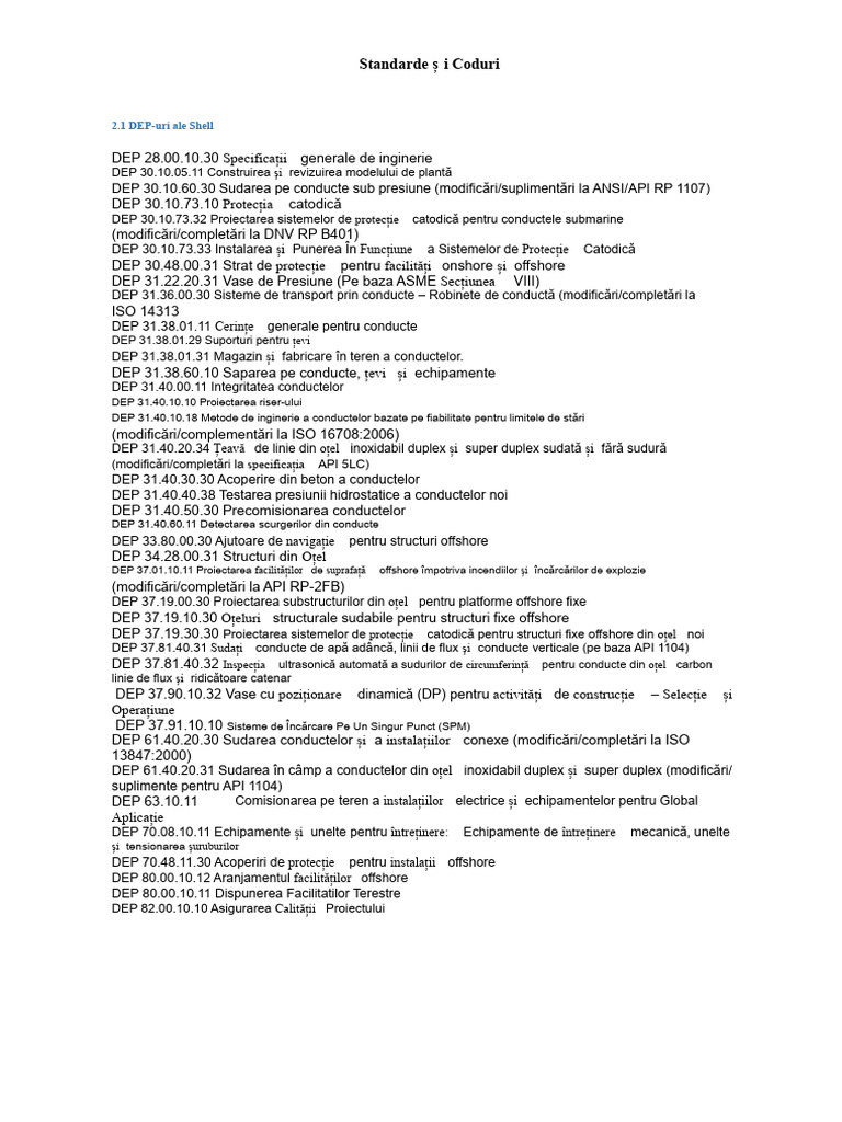 Standarde Coduri Și DEPs Shell | PDF