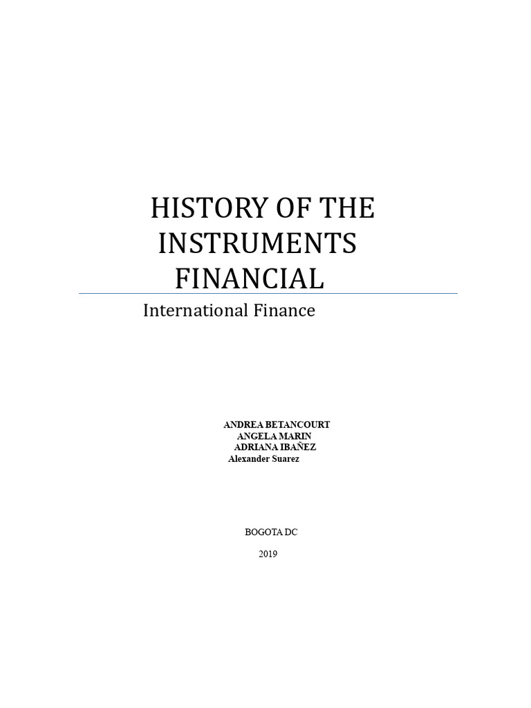 Evolution of Financial Instruments History | PDF | Derivative (Finance ...