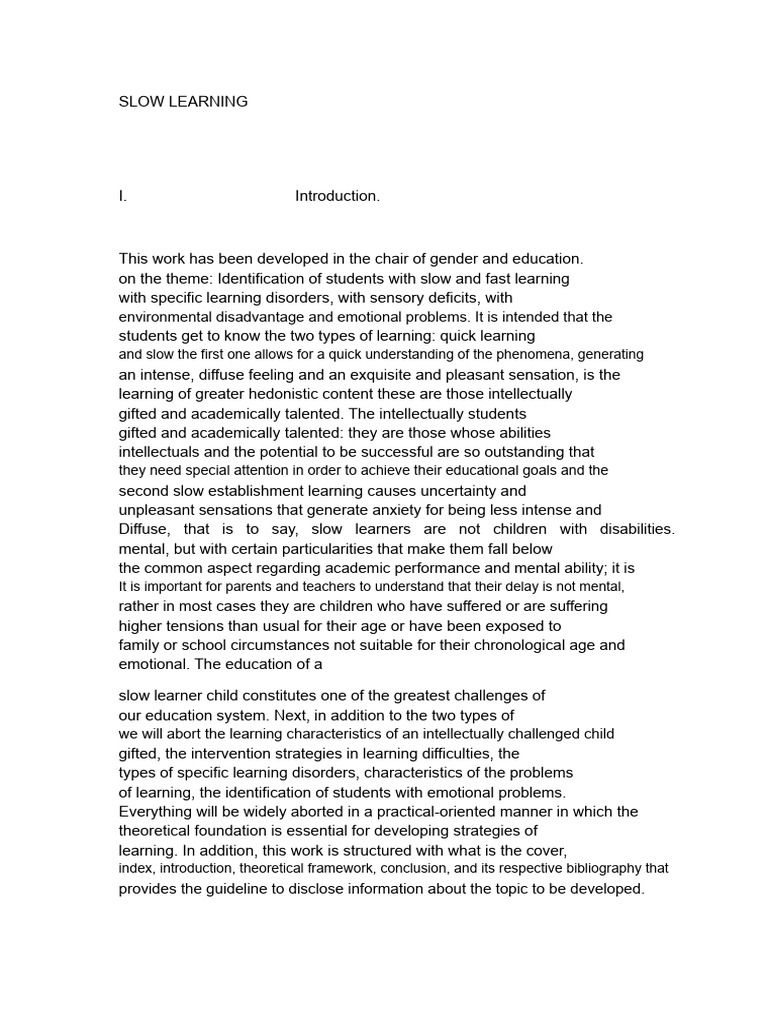 Identifying Slow and Fast Learners | PDF | Learning Disability | Learning