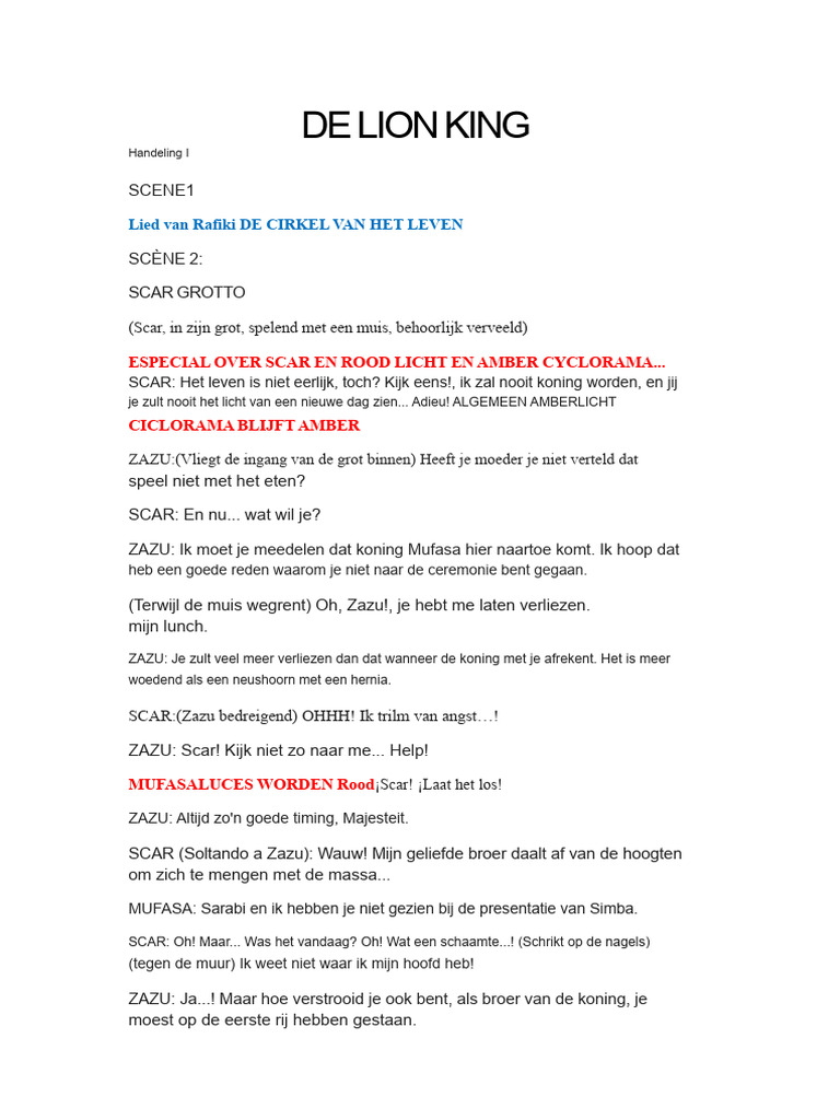 De Leeuwenkoning Script | PDF
