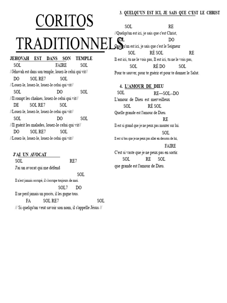 Chansons de Louange et de Foi chrétienne | PDF | Jésus | Dieu