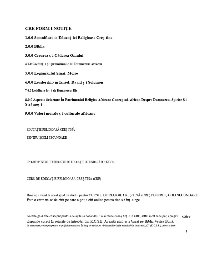 Cre Form 1 Nota | PDF