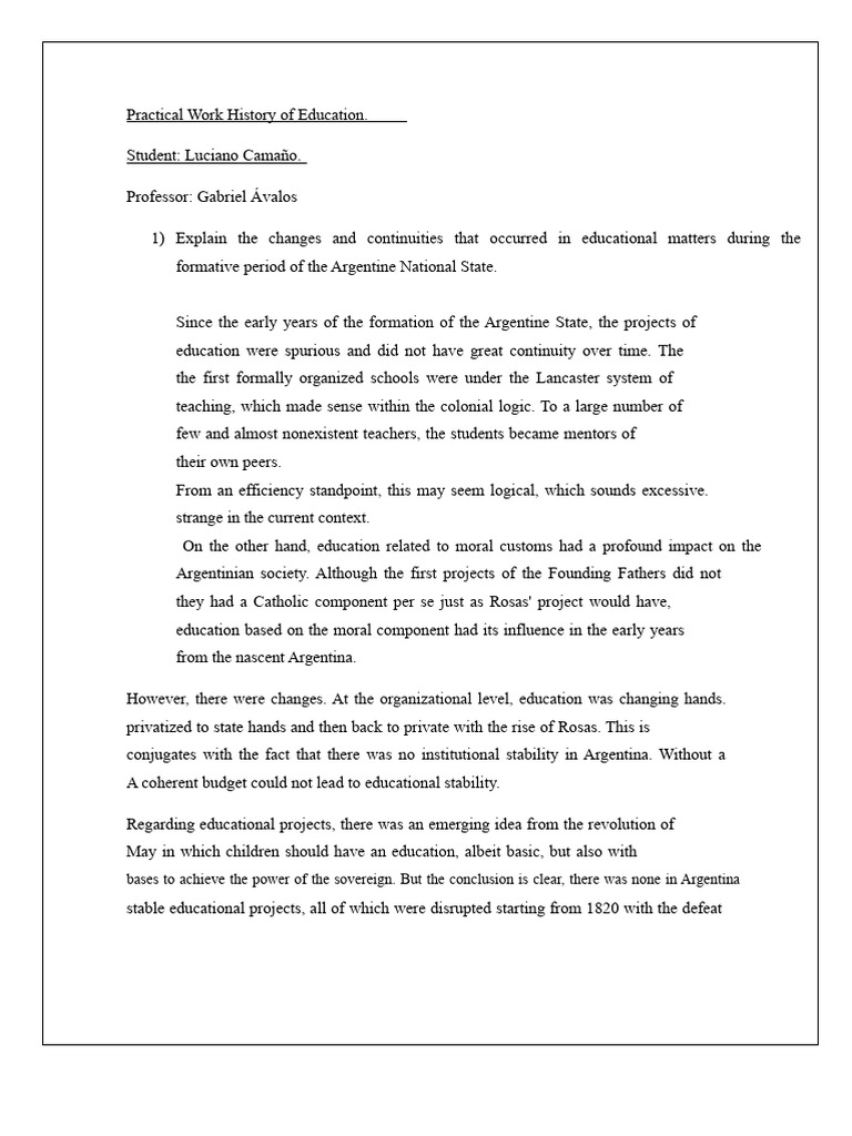 Evolution of Argentine Education History | PDF