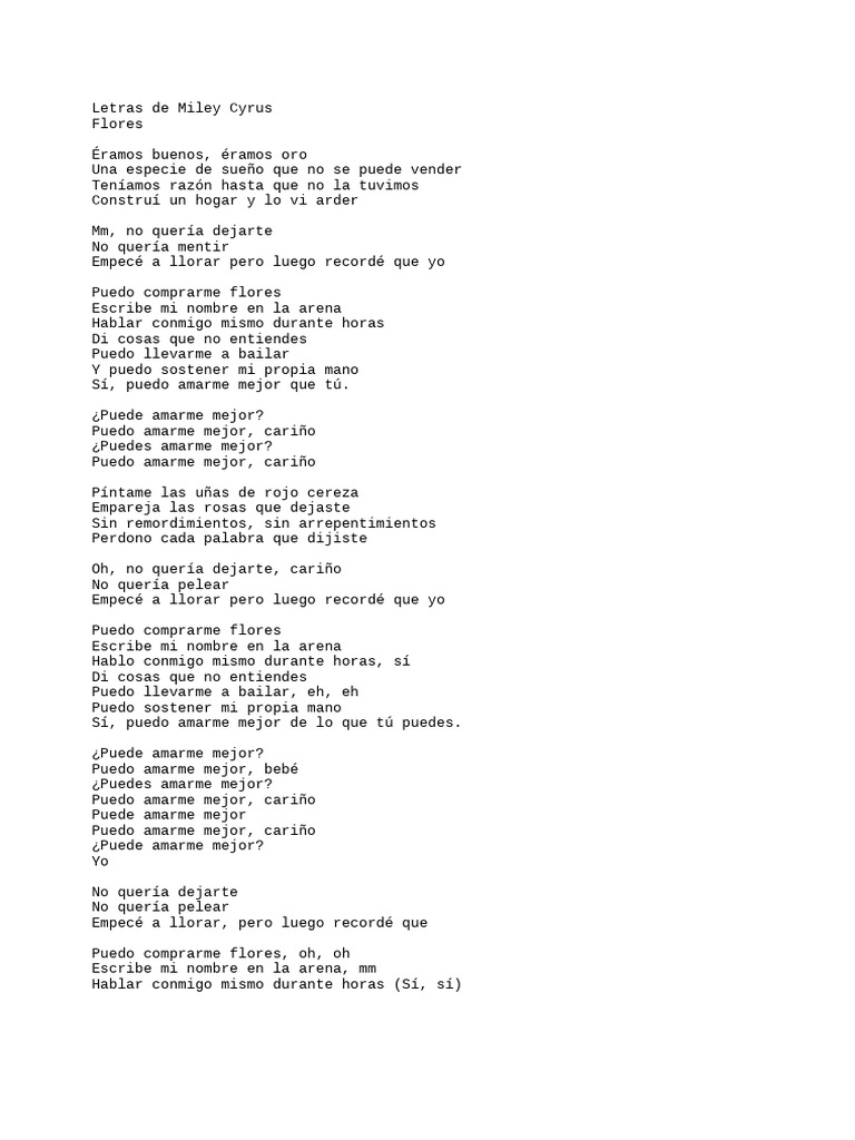 Letras de Miley Cyrus | PDF