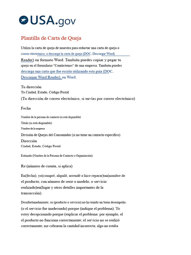Carta de Queja para Hospital | PDF