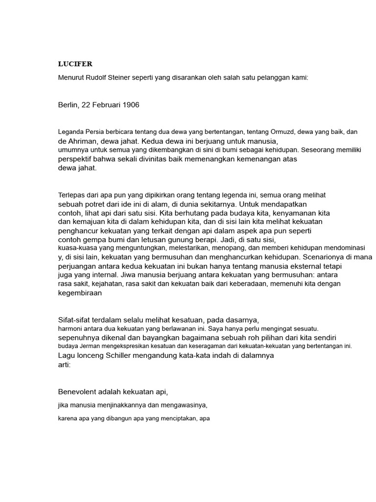 Kekuatan Lucifer dalam Evolusi Manusia | PDF
