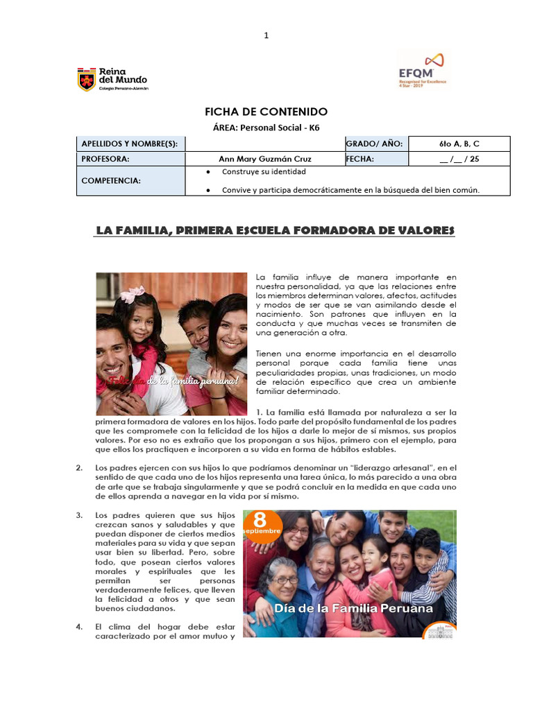 La familia y la formación de valores | PDF | Amor