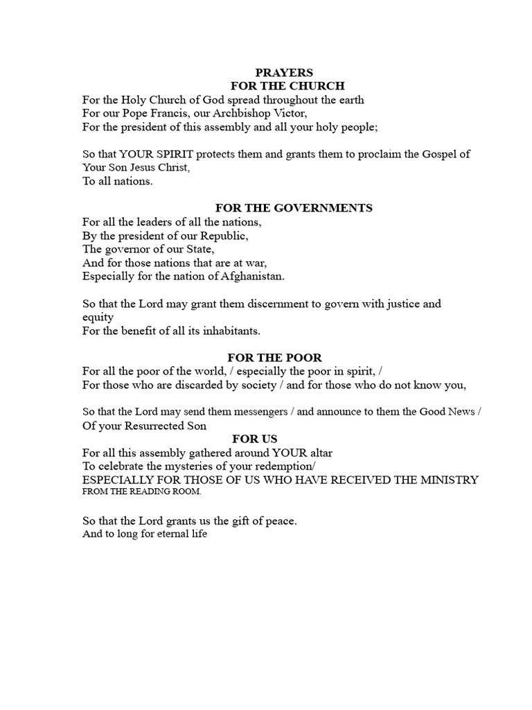 Prayers for Church and Community Needs | PDF