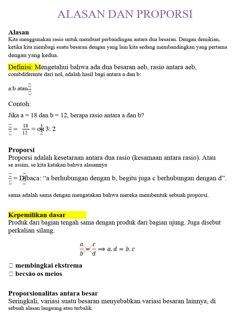 Rasio dan Proporsi dalam Matematika | PDF