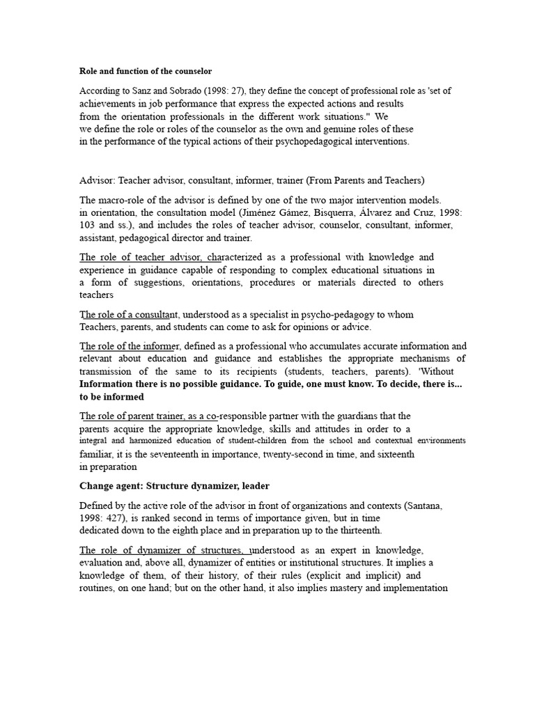 Roles and Functions of Counselors Explained | PDF | Teachers | Evaluation