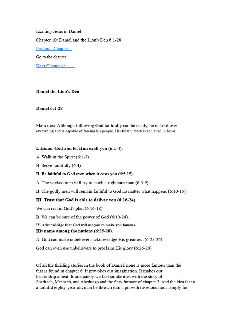 Daniel 6: Faithfulness in Trials | PDF | Daniel (Biblical Figure ...