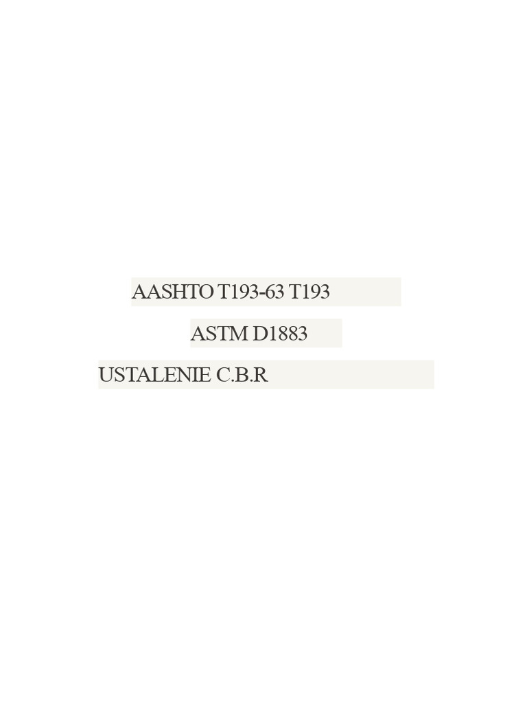 AASHTO T193 (Określenie C.B.R) | PDF
