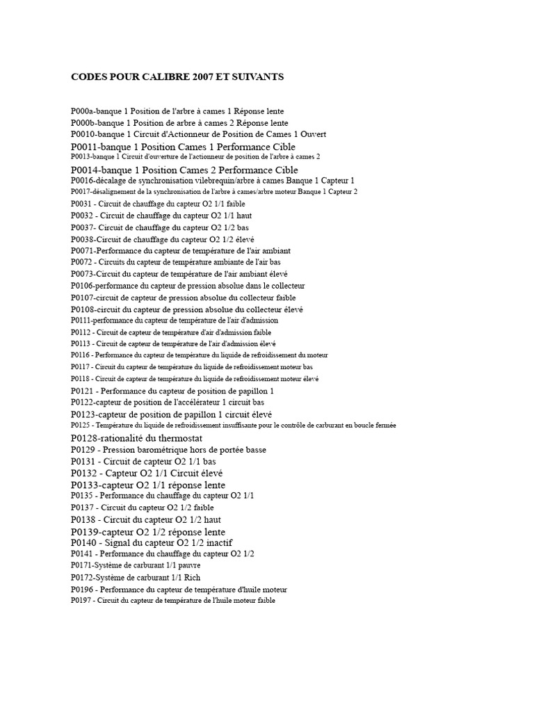 Codes de diagnostic pour Mazda et Ford | PDF | Allumage | Machine