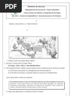 Exame 6º ano outubro 2011