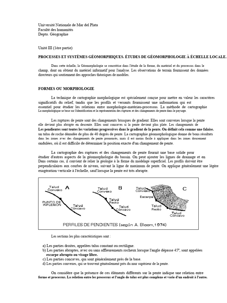 Géomorphologie : Processus et Matériaux | PDF | Érosion | Grès