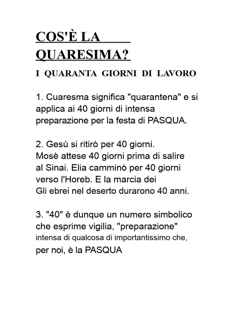 Che Cos'è La Quaresima | PDF