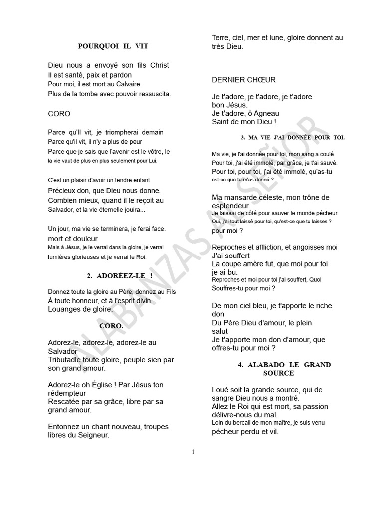 Adoration et Sacrifice : Hymnes de Foi | PDF | Jésus | Dieu