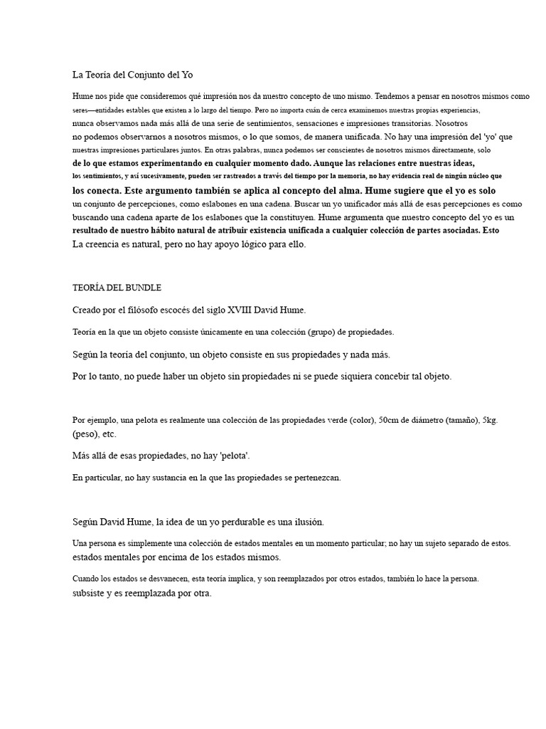 La Ilusión del Yo según Hume | PDF | David Hume | Percepción
