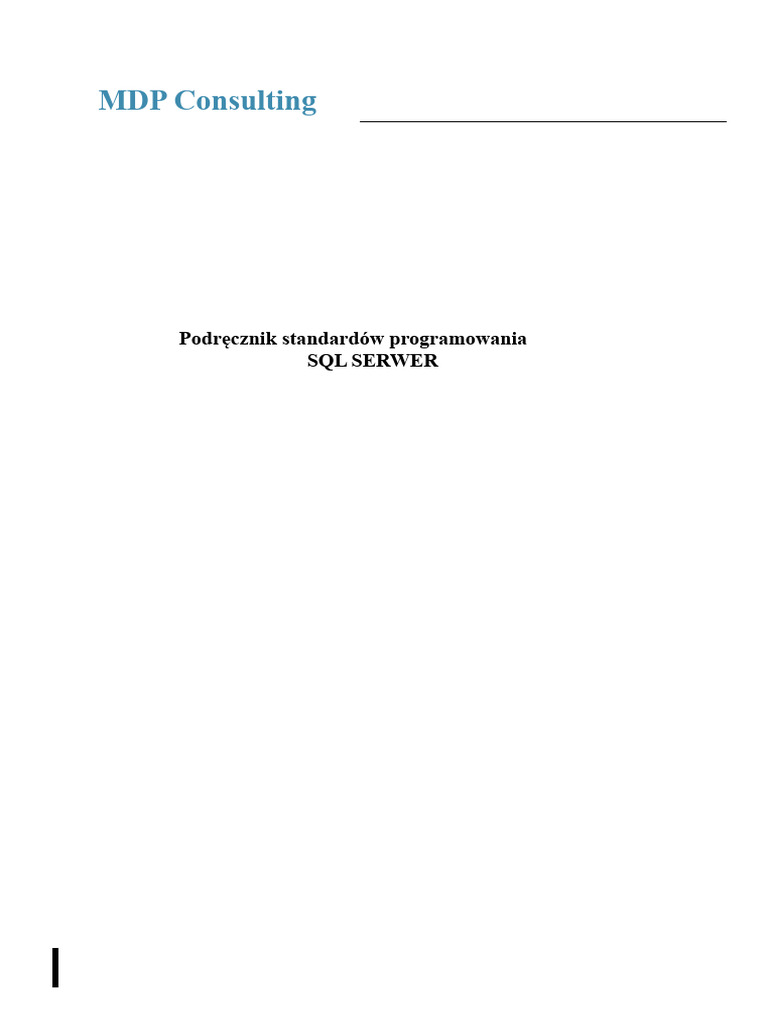 Standardy Programowania SQL SERVER | PDF