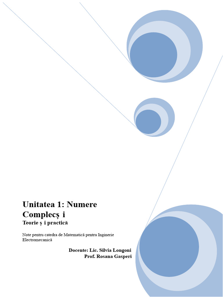 1 Numere Complexe | PDF