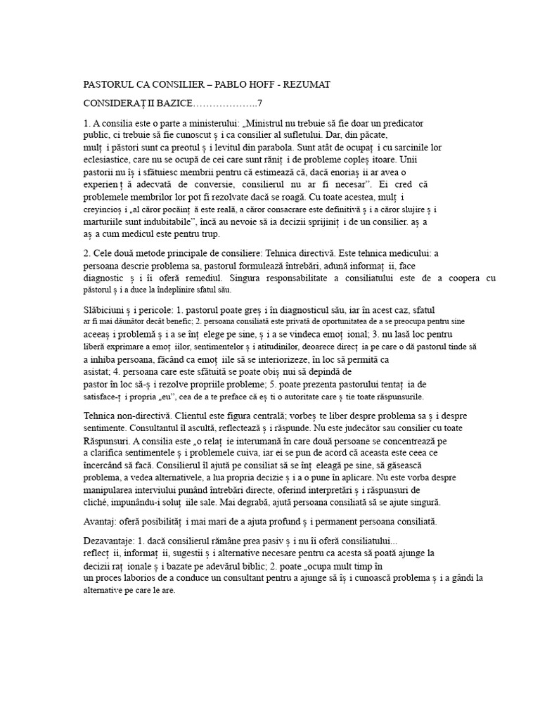 Pastorul Ca Consilier | PDF