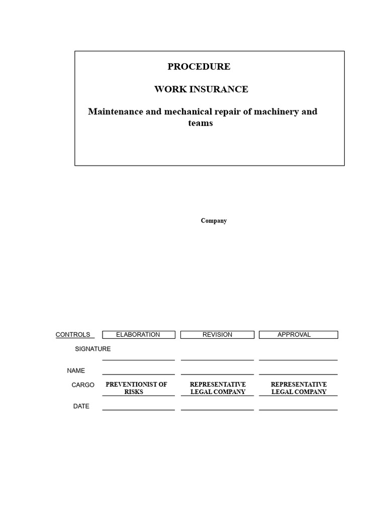 Safe Work Procedures for Mechanics | PDF | Personal Protective ...