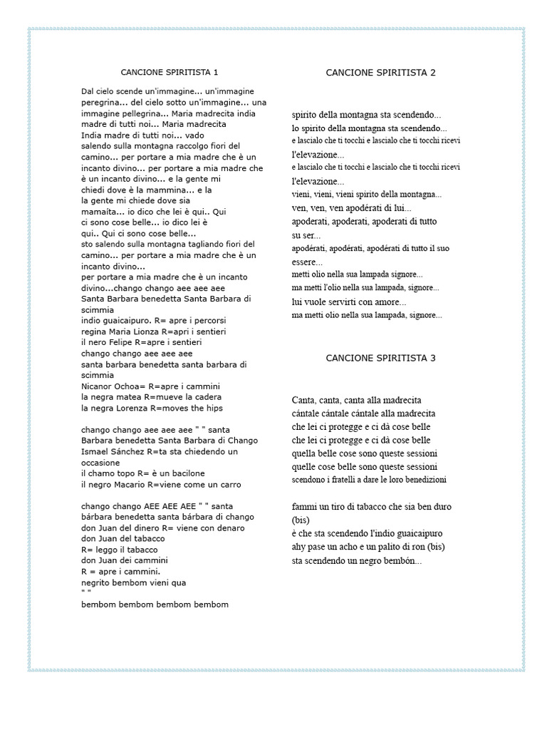 Canzone Spiritista 1 | PDF