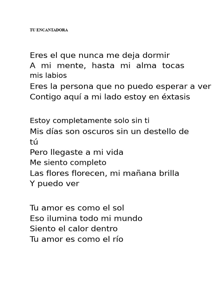 Letra de Tu Amor de Juris | PDF