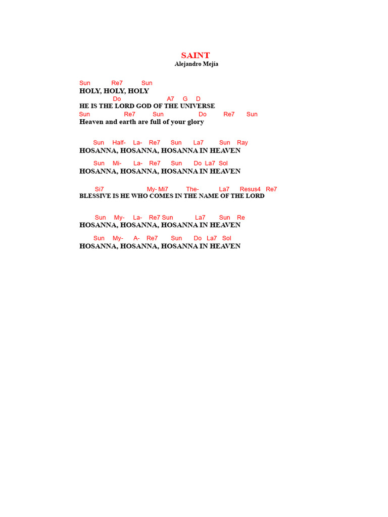 Santo PDF: Holy Worship Lyrics | PDF