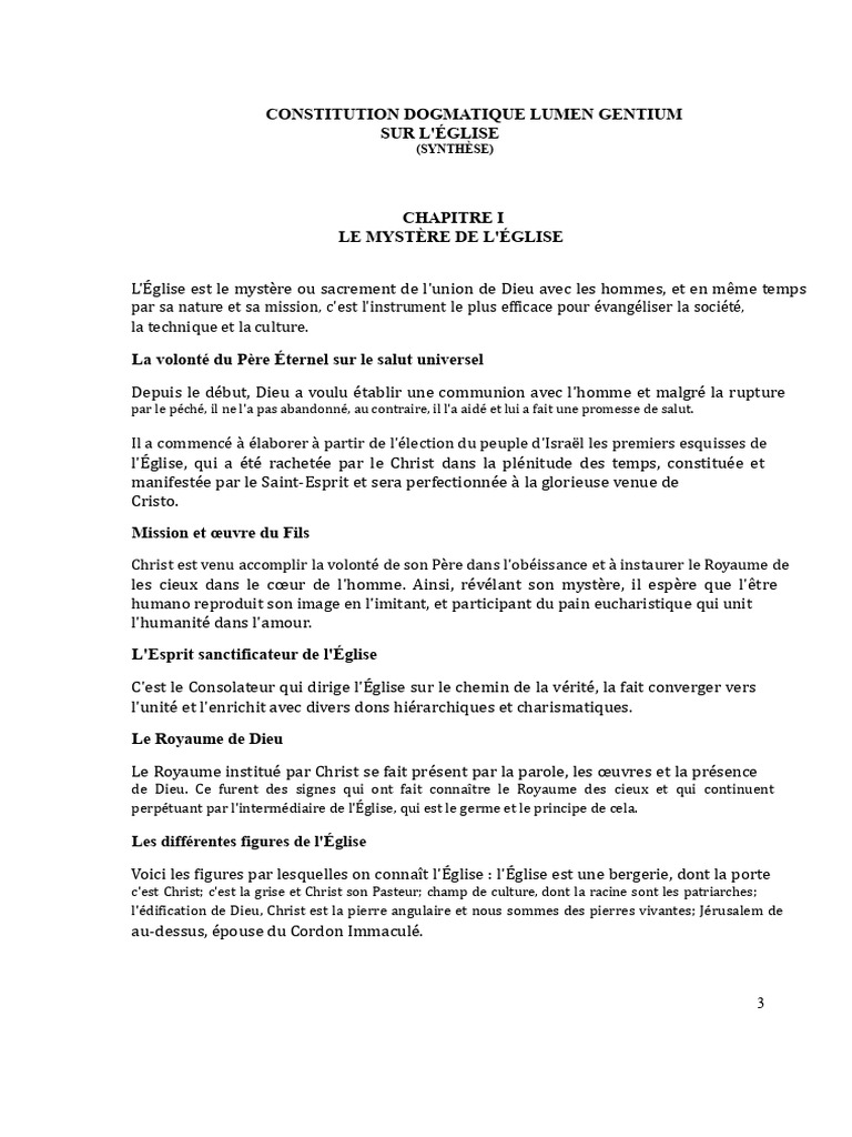 Lumen Gentium : Mystère et Mission de l'Église | PDF | Évêque | Église ...