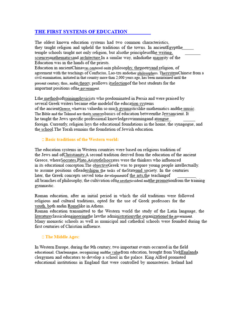 The First Systems of Education | PDF | Renaissance | Academic Degree