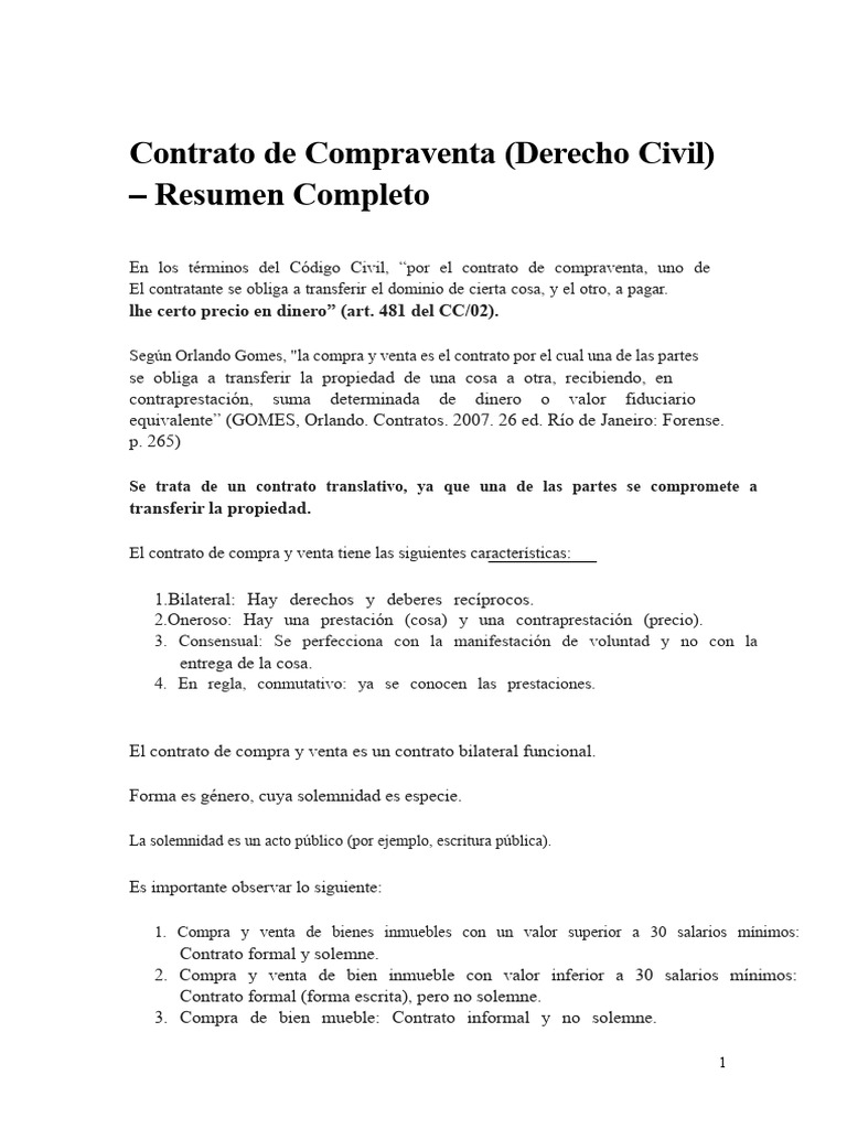 Guía del Contrato de Compraventa | PDF | Derecho privado | Ley común