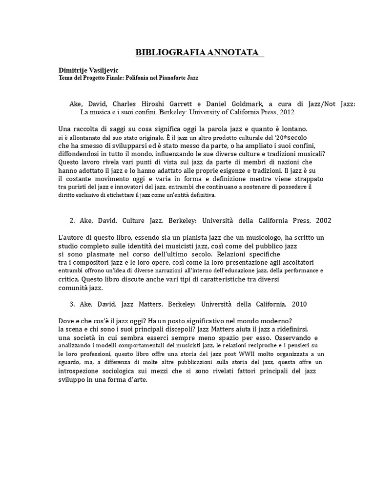 Bibliografia Annotata FINALE | PDF