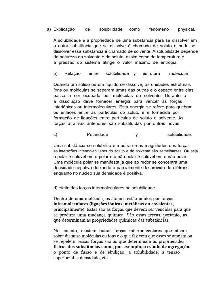 Solubilidade: Conceitos e Tipos de Solventes | PDF | Solubilidade ...