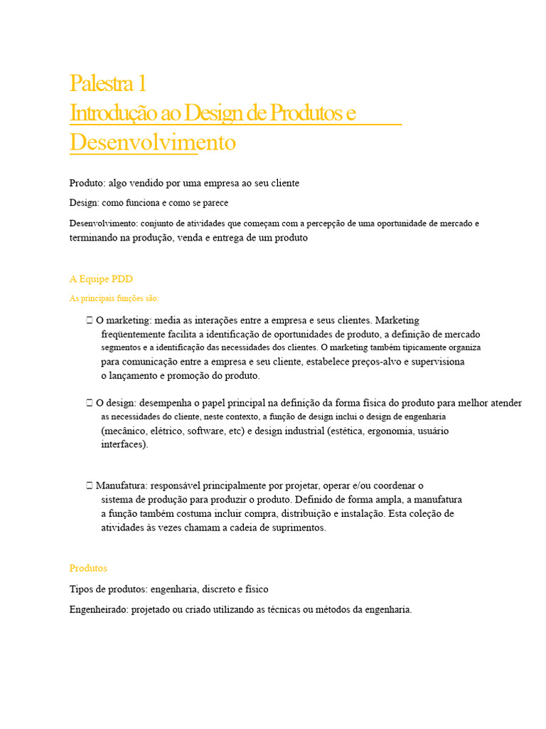 Introdução ao Design e Desenvolvimento de Produtos | PDF | Despesa ...