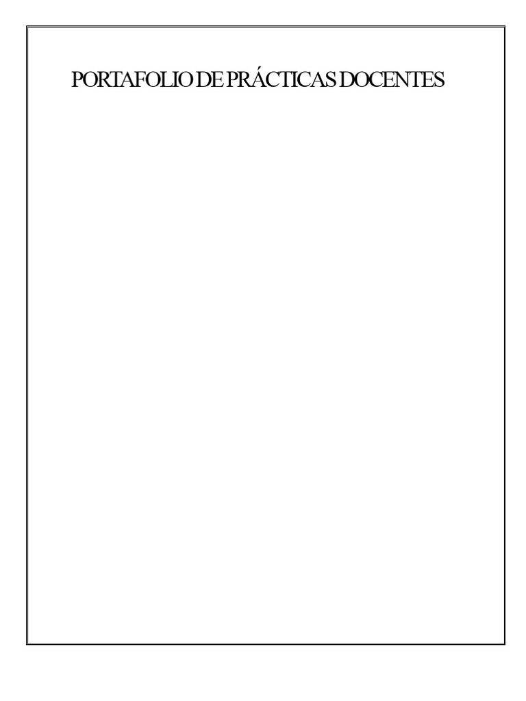 Portafolio de Prácticas Docentes Completo | PDF