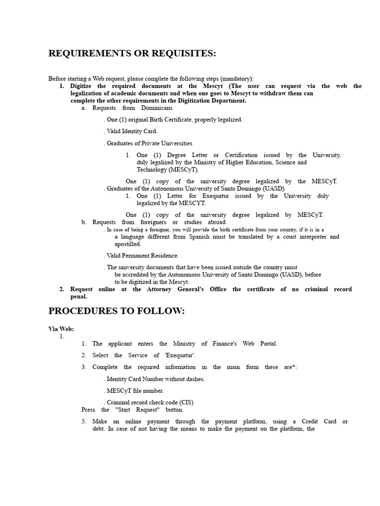 Requirements or Exequatur Requirements Accounting | PDF | Identity ...