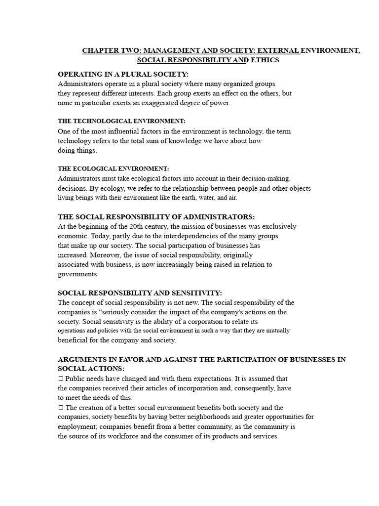 Management Ethics and Social Responsibility | PDF | Business Ethics ...