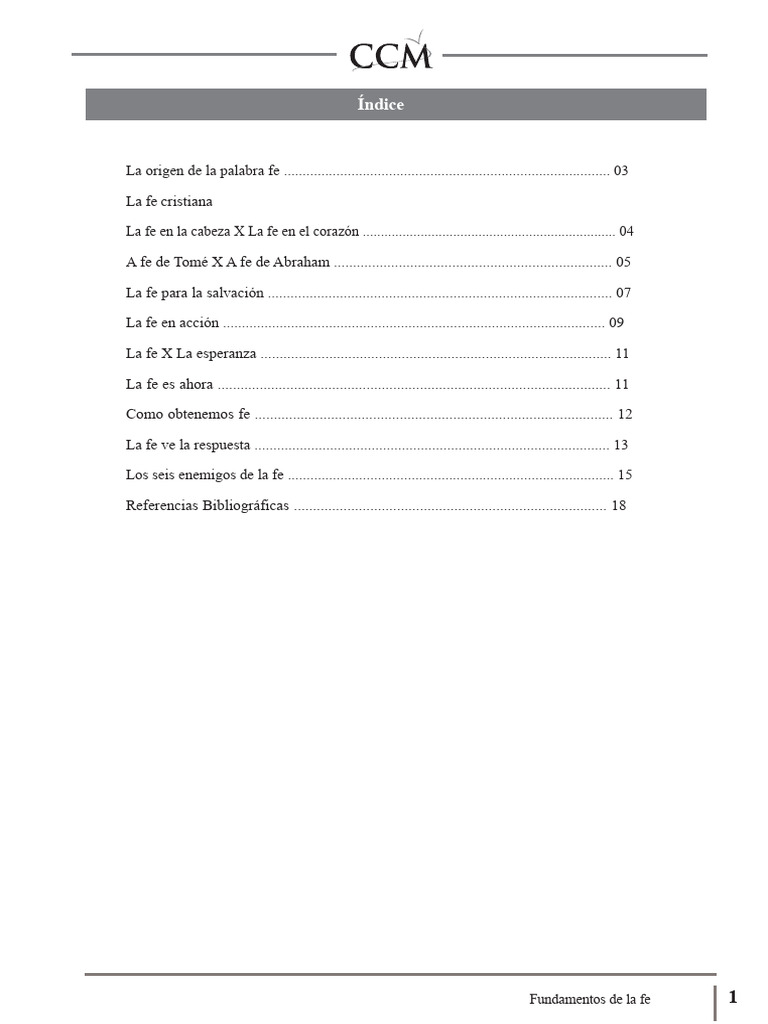 Fundamentos de la Fe Cristiana | PDF | Fe | Oración