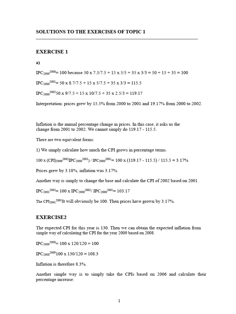 Inflation and GDP Calculation Exercises | PDF | Gross Domestic Product ...