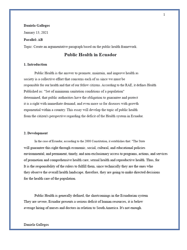 Public Health Challenges in Ecuador | PDF | Public Health | Ecuador