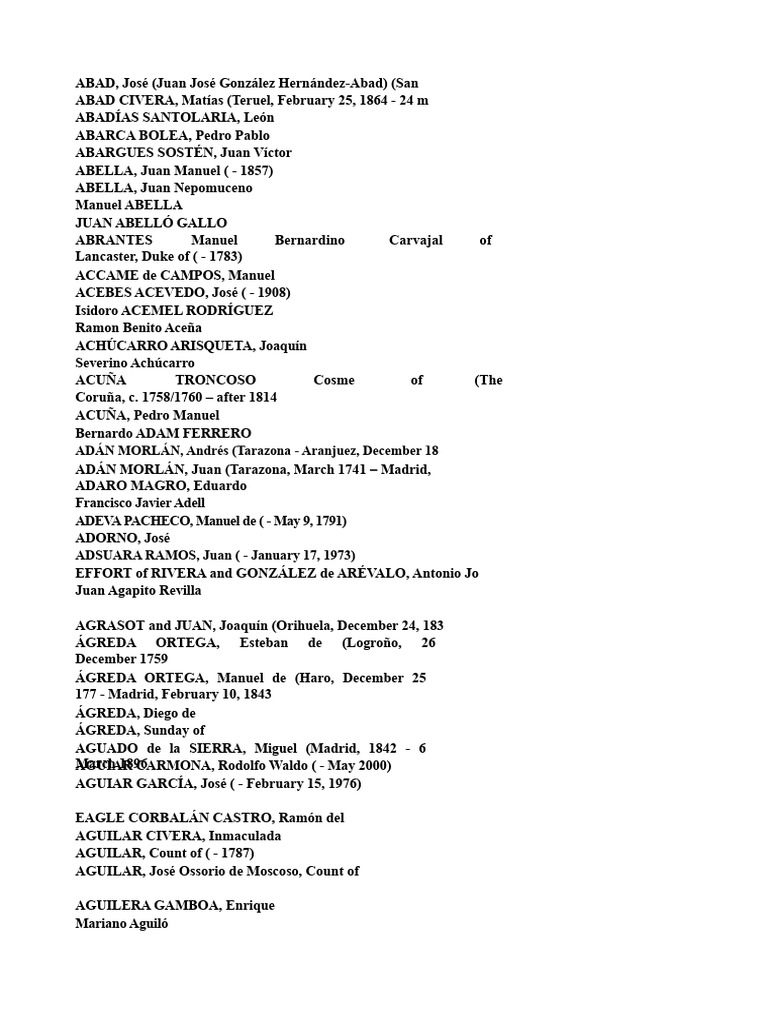 General List of Academics | PDF | Madrid | Spanish People