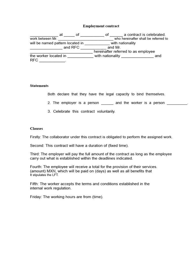 Employment Contract Template Guide | PDF