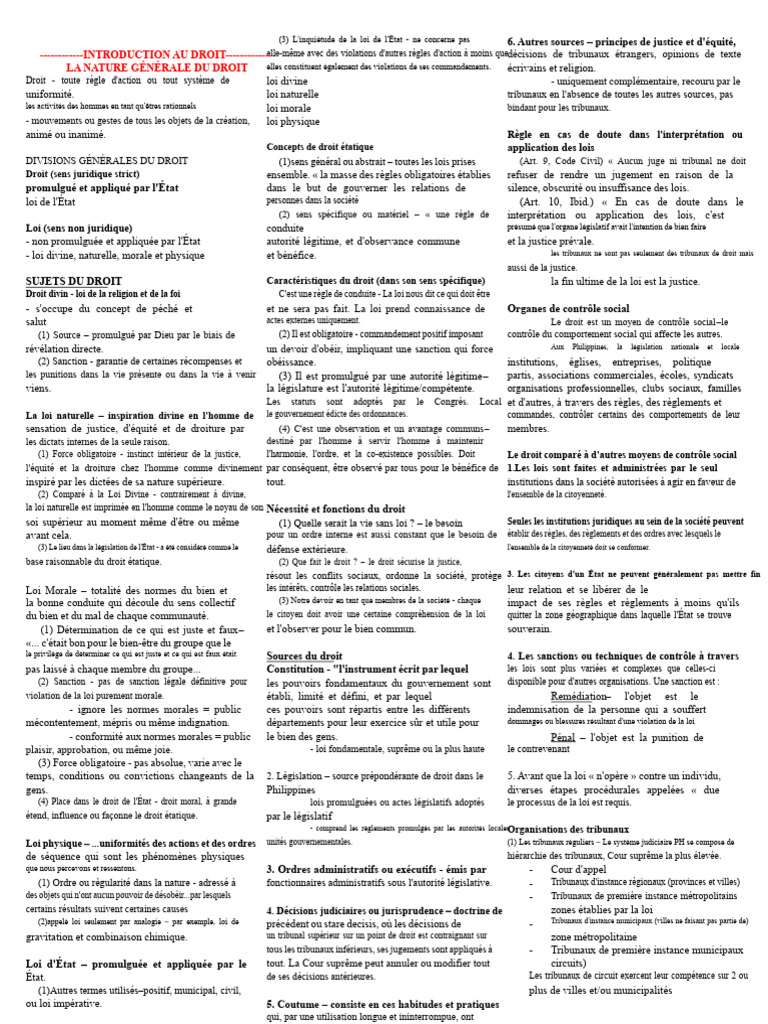 Introduction au Droit et ses Sources | PDF | Droit des obligations | Loi
