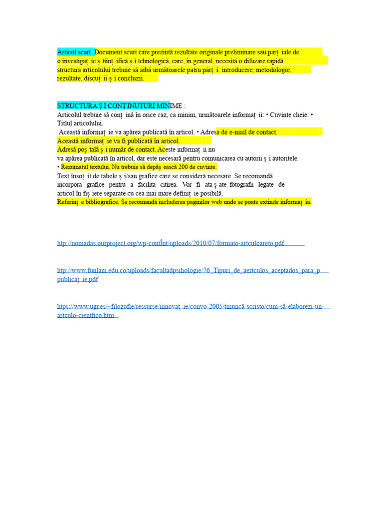 Articol Scurt | PDF
