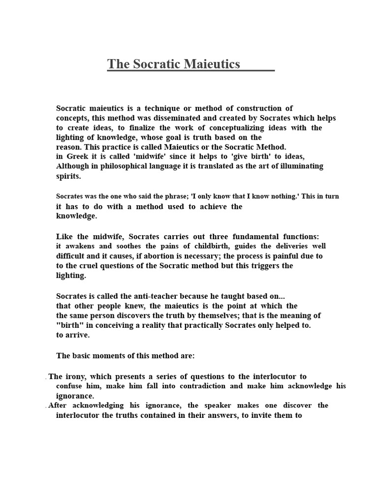 Socratic Maieutics Explained | PDF | Socrates | Epistemology