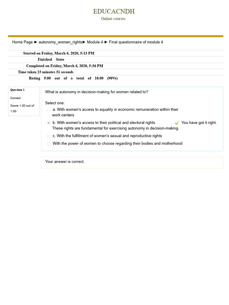 Final Questionnaire of Module 4 | PDF | Affirmative Action | Social ...