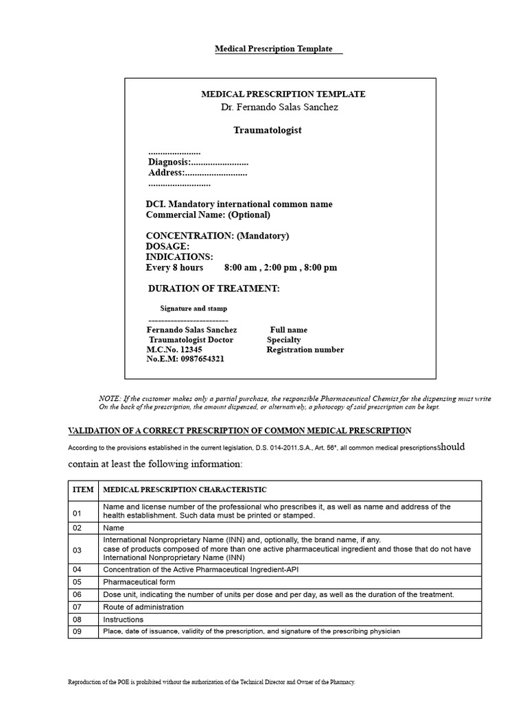 Medical Prescription Guidelines | PDF | Medical Prescription | Dose ...