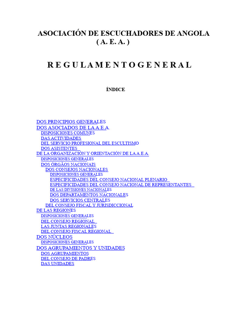 Reglamento de La A.E.A | PDF | Exploración