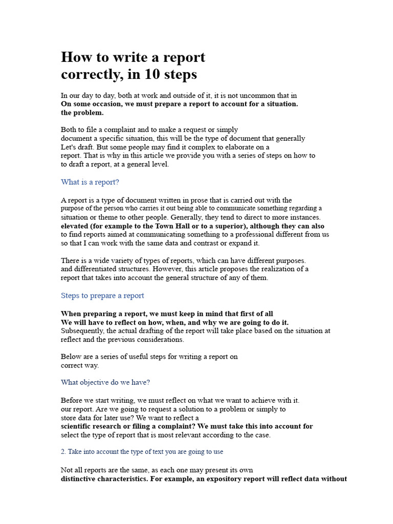 How To Write A Report Correctly | PDF | Information | Methodology